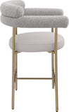 Blake Vegan Leather And Boucle Fabric Upholstered Counter Stool — 994-C - Taupe - 994Taupe-C alternate view 5