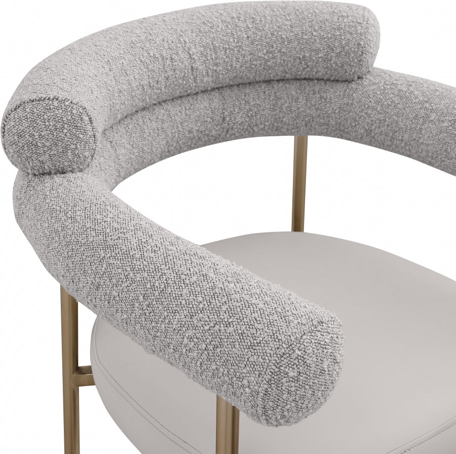 Blake Vegan Leather And Boucle Fabric Upholstered Counter Stool — 994-C - Taupe - 994Taupe-C alternate view 6