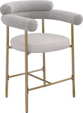 Blake Vegan Leather And Boucle Fabric Upholstered Counter Stool — 994-C - Taupe - 994Taupe-C