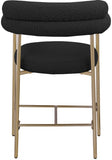 Blake Boucle Fabric Upholstered Counter Stool — 993-C - Black - 993Black-C alternate view 2