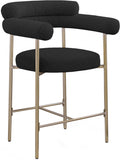 Blake Boucle Fabric Upholstered Counter Stool — 993-C - Black - 993Black-C
