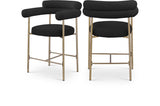 Blake Boucle Fabric Upholstered Counter Stool — 993-C - Black - 993Black-C Double Chair