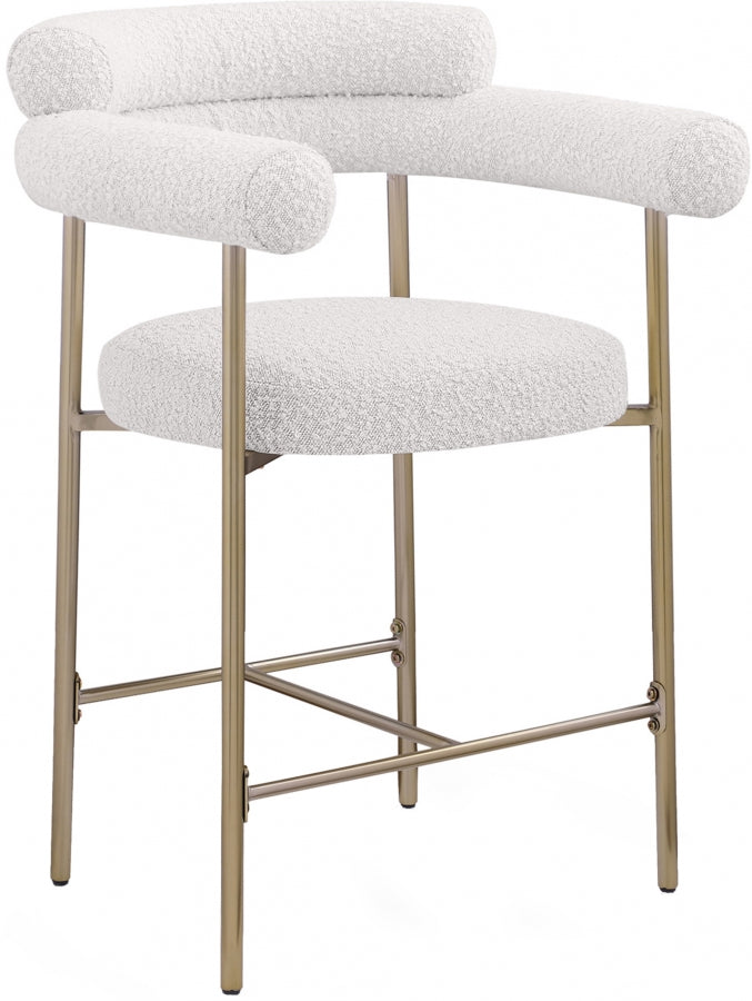 Blake Boucle Fabric Upholstered Counter Stool — 993-C - Cream - 993Cream-C