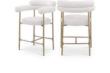 Blake Boucle Fabric Upholstered Counter Stool — 993-C - Cream - 993Cream-C Double Chair