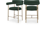 Blake Boucle Fabric Upholstered Counter Stool — 993-C - Green - 993Green-C Double Chair