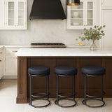 Madison Vegan Leather Upholstered Counter Stool — 984-C - Black - 984Black-C alternate view 1