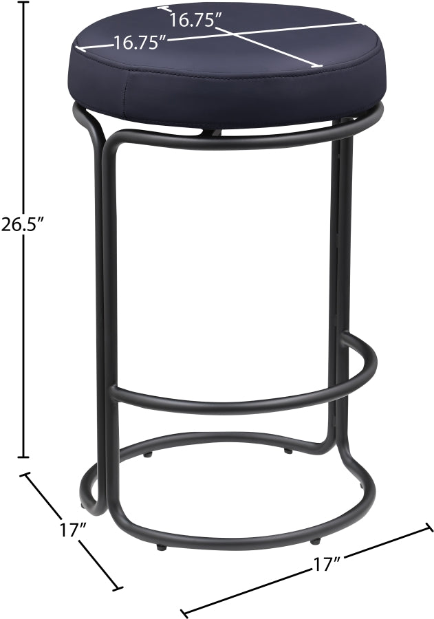 Madison Vegan Leather Upholstered Counter Stool — 984-C - Black - 984Black-C Dim