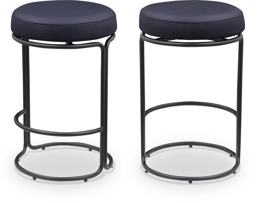 Madison Vegan Leather Upholstered Counter Stool — 984-C - Black - 984Black-C Double Chair