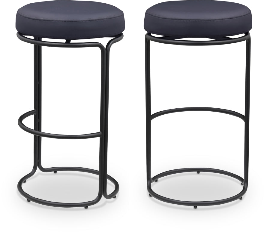 Madison Vegan Leather Upholstered Bar Stool — 985-C - Black - 985Black-C Double Chair