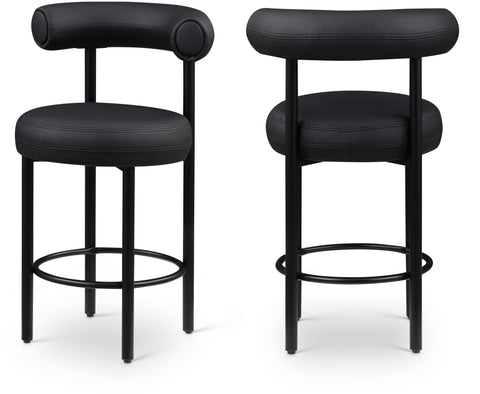 Bordeaux Vegan Leather Upholstered Counter Stool — 898-C (Set of 2)