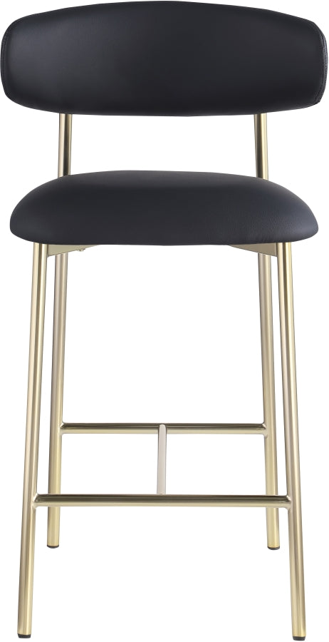Lupita Vegan Leather Upholstered Counter Stool — 995-C - Black - 995Black-C alternate view 2