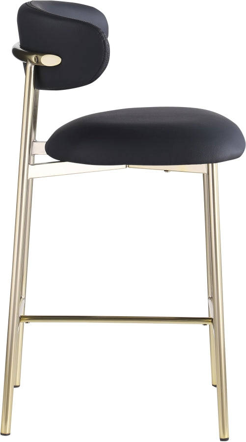 Lupita Vegan Leather Upholstered Counter Stool — 995-C - Black - 995Black-C alternate view 3