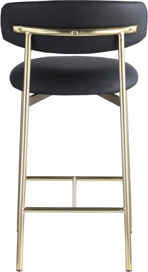 Lupita Vegan Leather Upholstered Counter Stool — 995-C - Black - 995Black-C alternate view 4