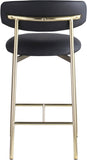 Lupita Vegan Leather Upholstered Counter Stool — 995-C - Black - 995Black-C alternate view 4