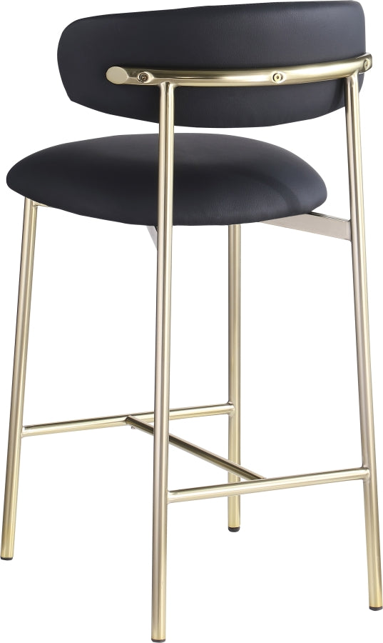 Lupita Vegan Leather Upholstered Counter Stool — 995-C - Black - 995Black-C alternate view 5