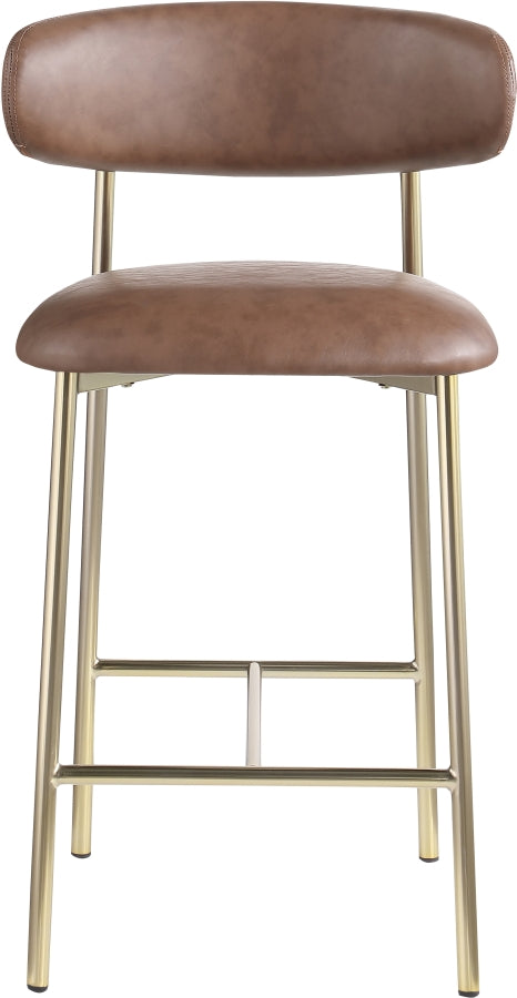 Lupita Vegan Leather Upholstered Counter Stool — 995-C - Brown - 995Brown-C alternate view 2