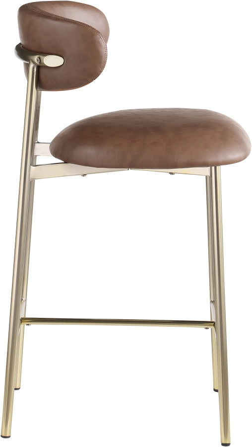 Lupita Vegan Leather Upholstered Counter Stool — 995-C - Brown - 995Brown-C alternate view 3