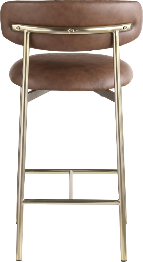 Lupita Vegan Leather Upholstered Counter Stool — 995-C - Brown - 995Brown-C alternate view 4