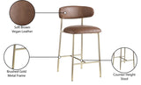Lupita Vegan Leather Upholstered Counter Stool — 995-C - Brown - 995Brown-C Infographic