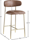 Lupita Vegan Leather Upholstered Counter Stool — 995-C - Brown - 995Brown-C Dim