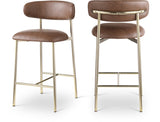 Lupita Vegan Leather Upholstered Counter Stool — 995-C - Brown - 995Brown-C Double Chair