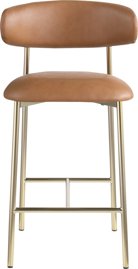 Lupita Vegan Leather Upholstered Counter Stool — 995-C - Cognac - 995Cognac-C alternate view 2