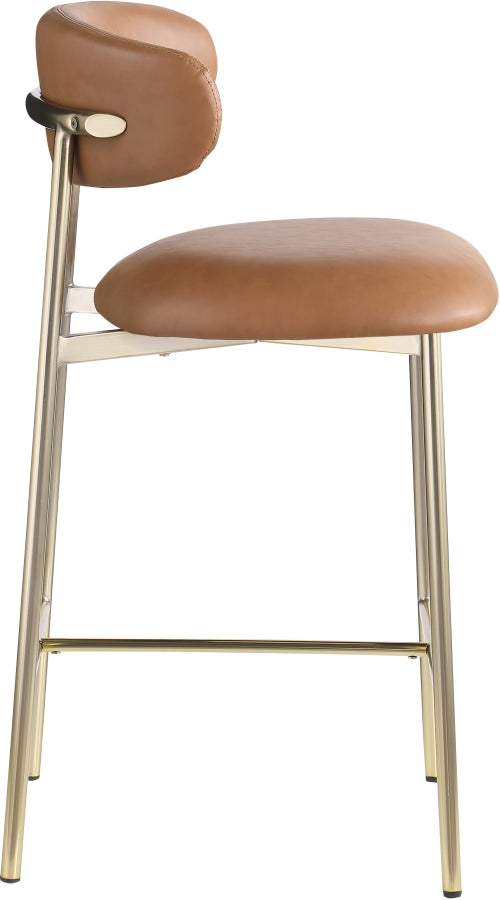 Lupita Vegan Leather Upholstered Counter Stool — 995-C - Cognac - 995Cognac-C alternate view 3