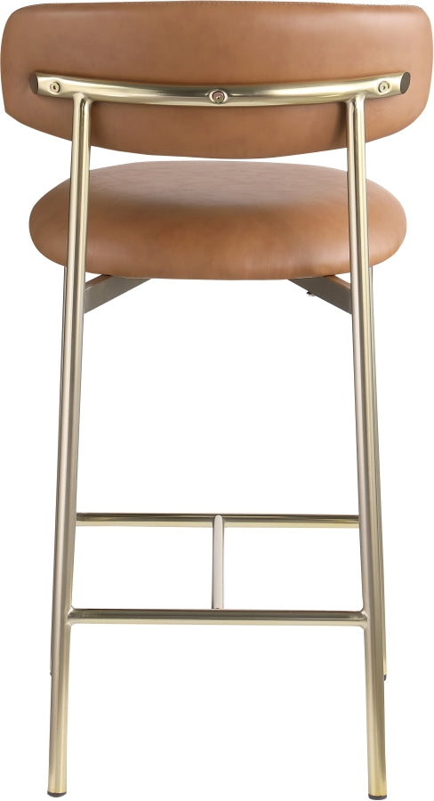 Lupita Vegan Leather Upholstered Counter Stool — 995-C - Cognac - 995Cognac-C alternate view 4