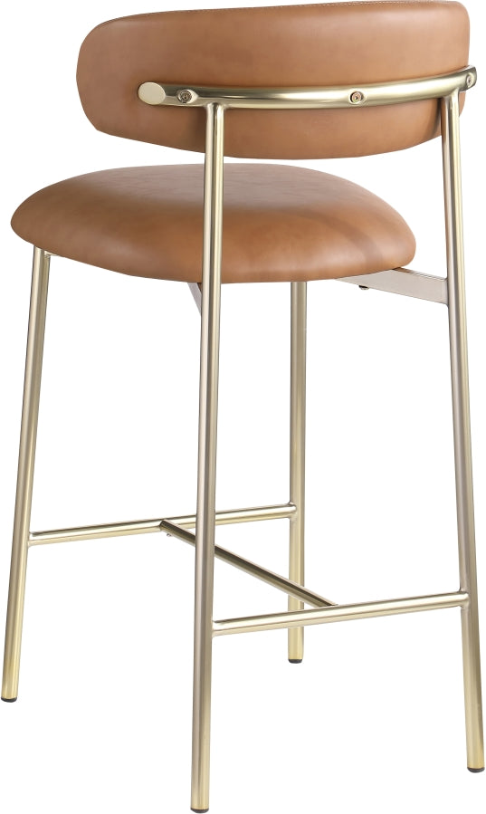 Lupita Vegan Leather Upholstered Counter Stool — 995-C - Cognac - 995Cognac-C alternate view 5