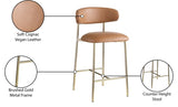 Lupita Vegan Leather Upholstered Counter Stool — 995-C - Cognac - 995Cognac-C Infographic