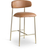 Lupita Vegan Leather Upholstered Counter Stool — 995-C - Cognac - 995Cognac-C