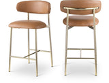 Lupita Vegan Leather Upholstered Counter Stool — 995-C - Cognac - 995Cognac-C Double Chair