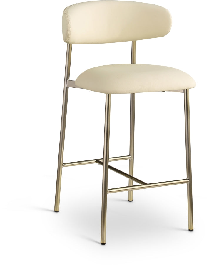 Lupita Vegan Leather Upholstered Counter Stool — 995-C - Cream - 995Cream-C