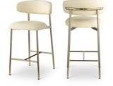 Lupita Vegan Leather Upholstered Counter Stool — 995-C - Cream - 995Cream-C Double Chair