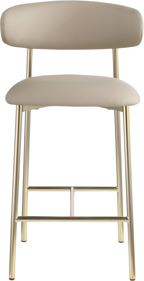 Lupita Vegan Leather Upholstered Counter Stool — 995-C - Taupe - 995Taupe-C alternate view 2