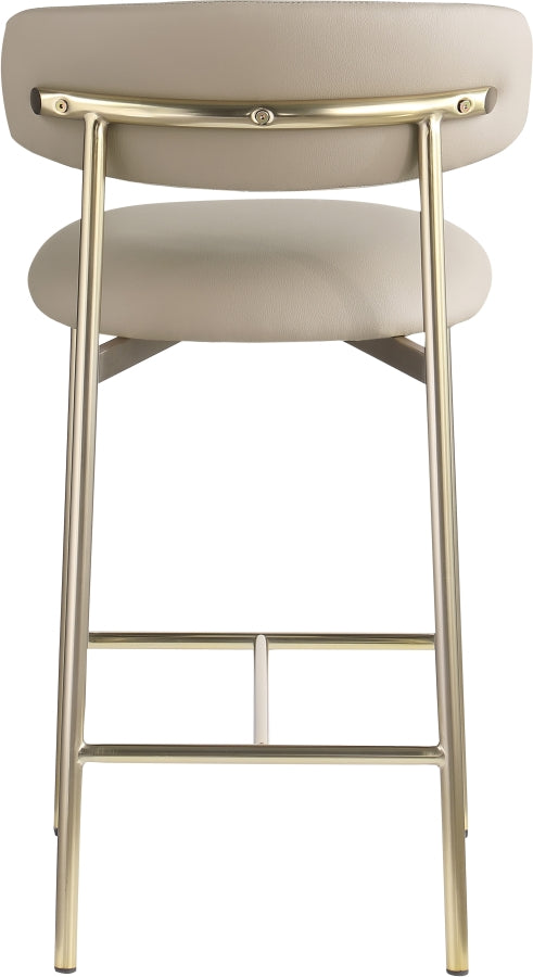 Lupita Vegan Leather Upholstered Counter Stool — 995-C - Taupe - 995Taupe-C alternate view 4