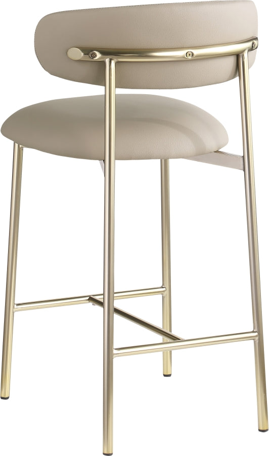 Lupita Vegan Leather Upholstered Counter Stool — 995-C - Taupe - 995Taupe-C alternate view 5