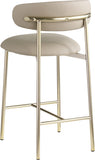Lupita Vegan Leather Upholstered Counter Stool — 995-C - Taupe - 995Taupe-C alternate view 5