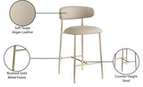 Lupita Vegan Leather Upholstered Counter Stool — 995-C - Taupe - 995Taupe-C Infographic
