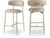 Lupita Vegan Leather Upholstered Counter Stool — 995-C - Taupe - 995Taupe-C Double Chair