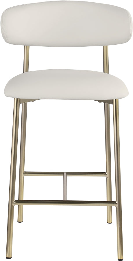 Lupita Vegan Leather Upholstered Counter Stool — 995-C - White - 995White-C alternate view 2