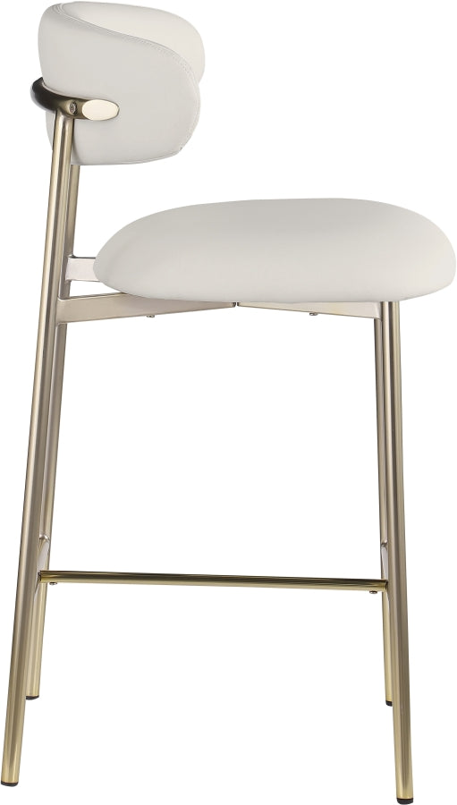 Lupita Vegan Leather Upholstered Counter Stool — 995-C - White - 995White-C alternate view 3
