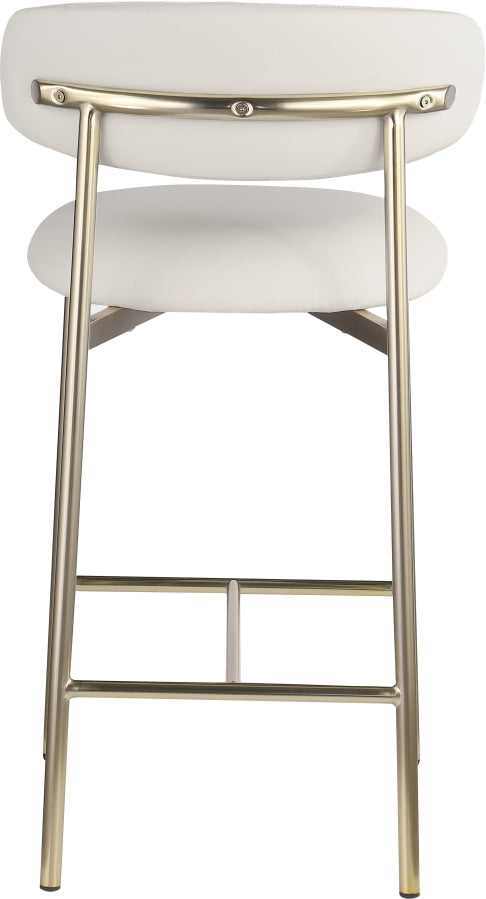 Lupita Vegan Leather Upholstered Counter Stool — 995-C - White - 995White-C alternate view 4
