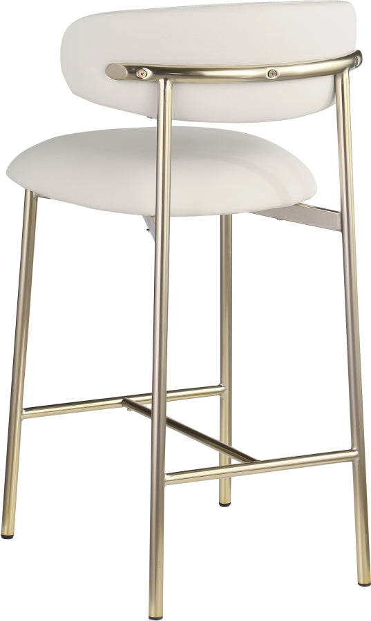 Lupita Vegan Leather Upholstered Counter Stool — 995-C - White - 995White-C alternate view 5