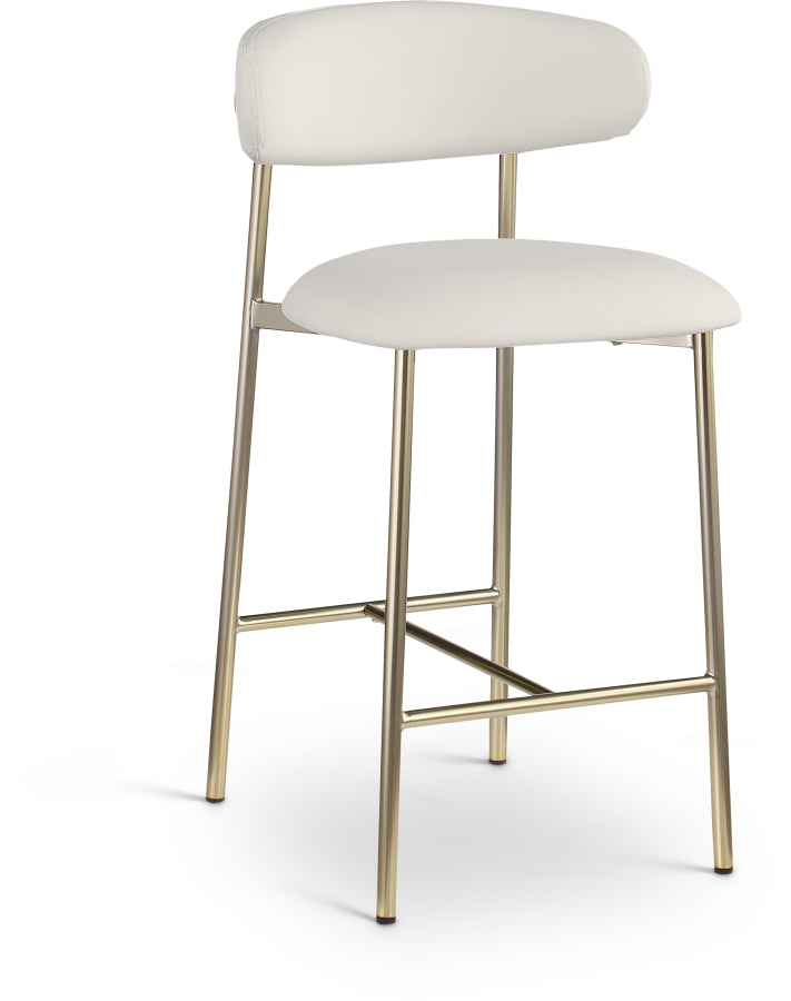 Lupita Vegan Leather Upholstered Counter Stool — 995-C - White - 995White-C