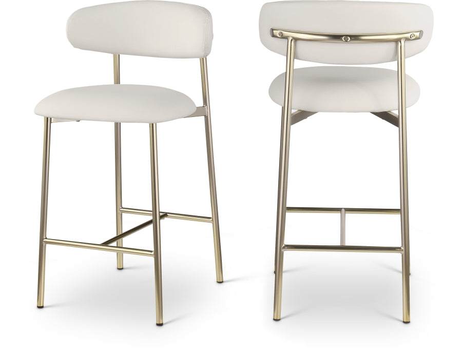 Lupita Vegan Leather Upholstered Counter Stool — 995-C - White - 995White-C Double Chair