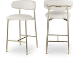 Lupita Vegan Leather Upholstered Counter Stool — 995-C - White - 995White-C Double Chair