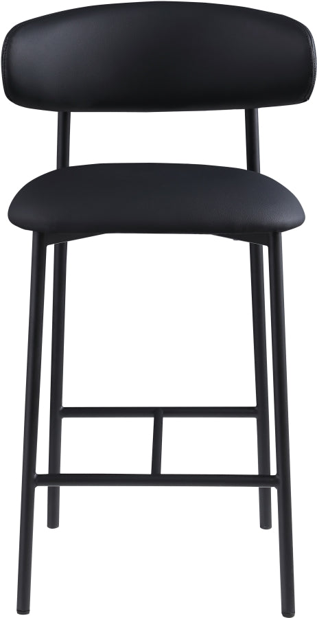 Lupita Vegan Leather Upholstered Counter Stool — 996-C - Black - 996Black-C alternate view 2