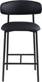 Lupita Vegan Leather Upholstered Counter Stool — 996-C - Black - 996Black-C alternate view 2