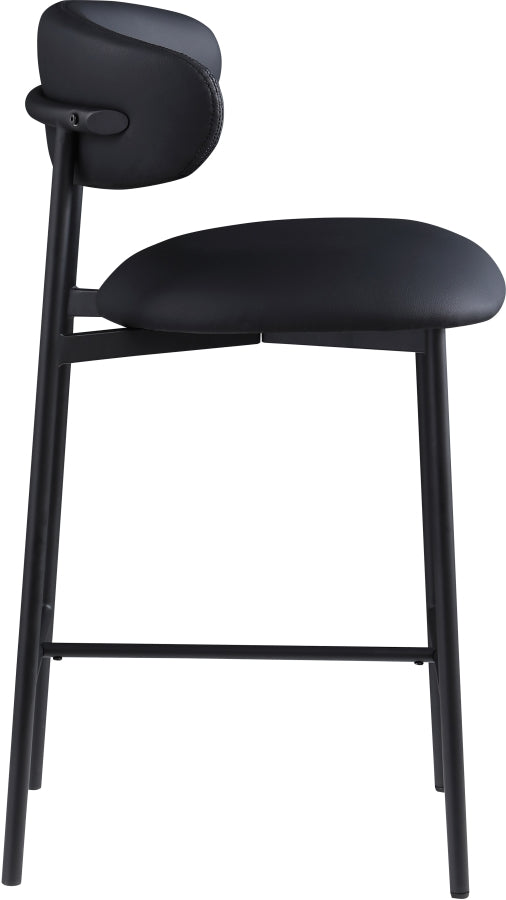 Lupita Vegan Leather Upholstered Counter Stool — 996-C - Black - 996Black-C alternate view 3
